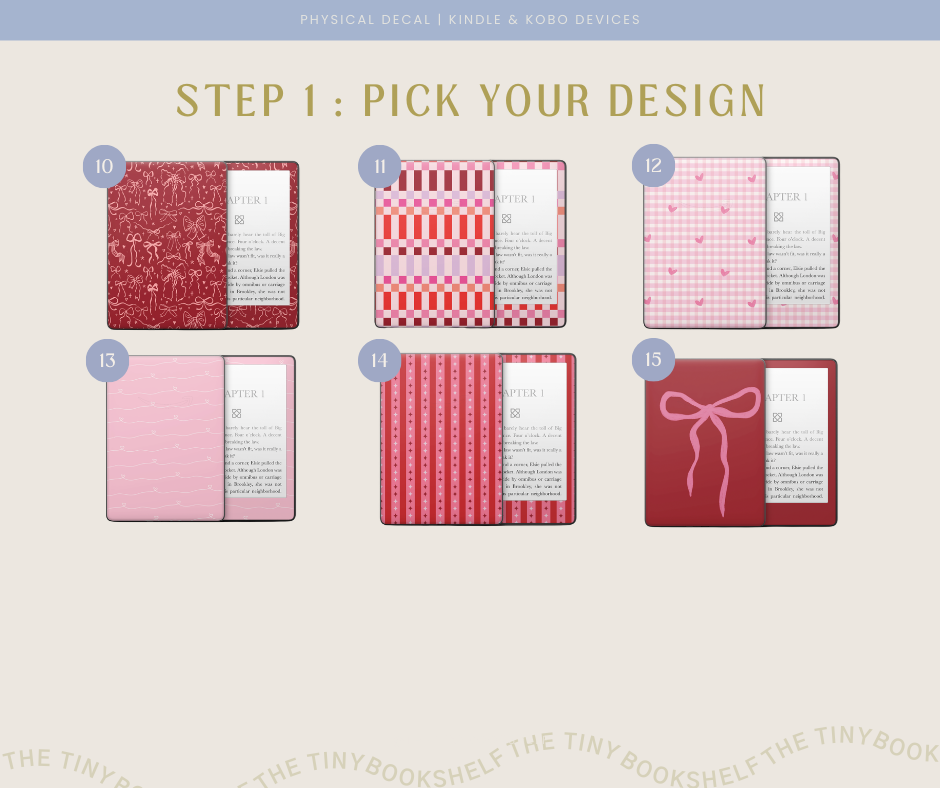 Physical Kindle & Kobo Decals | Valentines Heart Designs