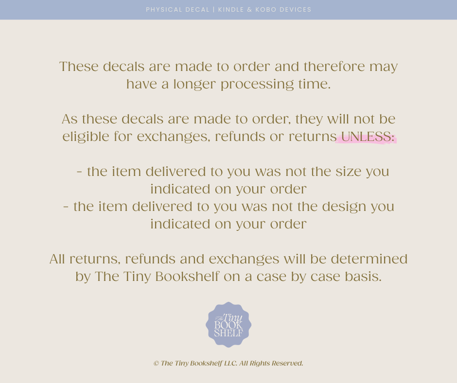 Physical Kindle & Kobo Decals | Holiday Traditions Collection