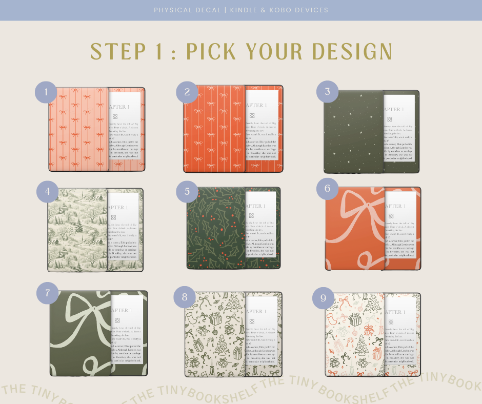 Physical Kindle & Kobo Decals | Holiday Designs