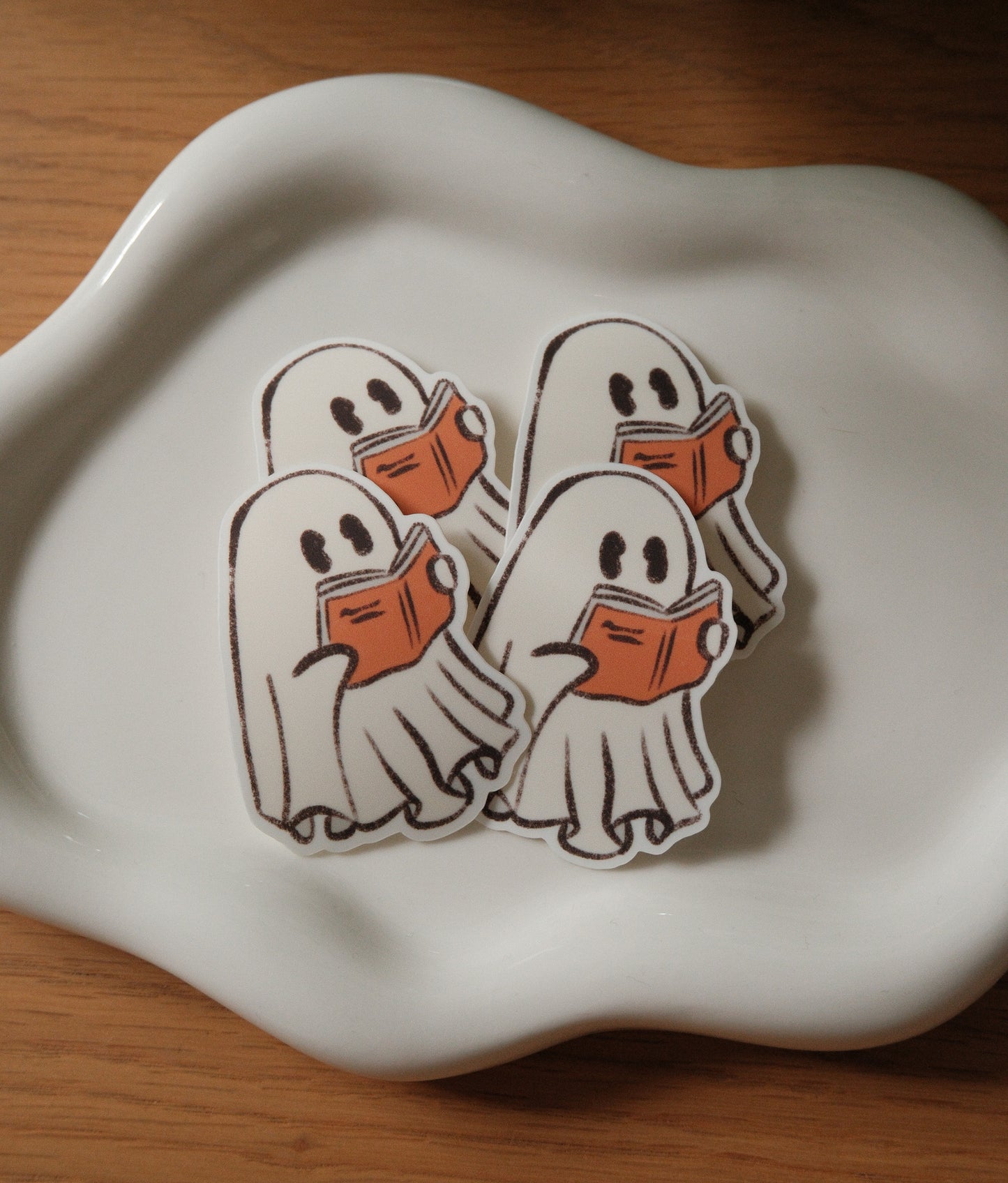 Reading Ghostie Sticker