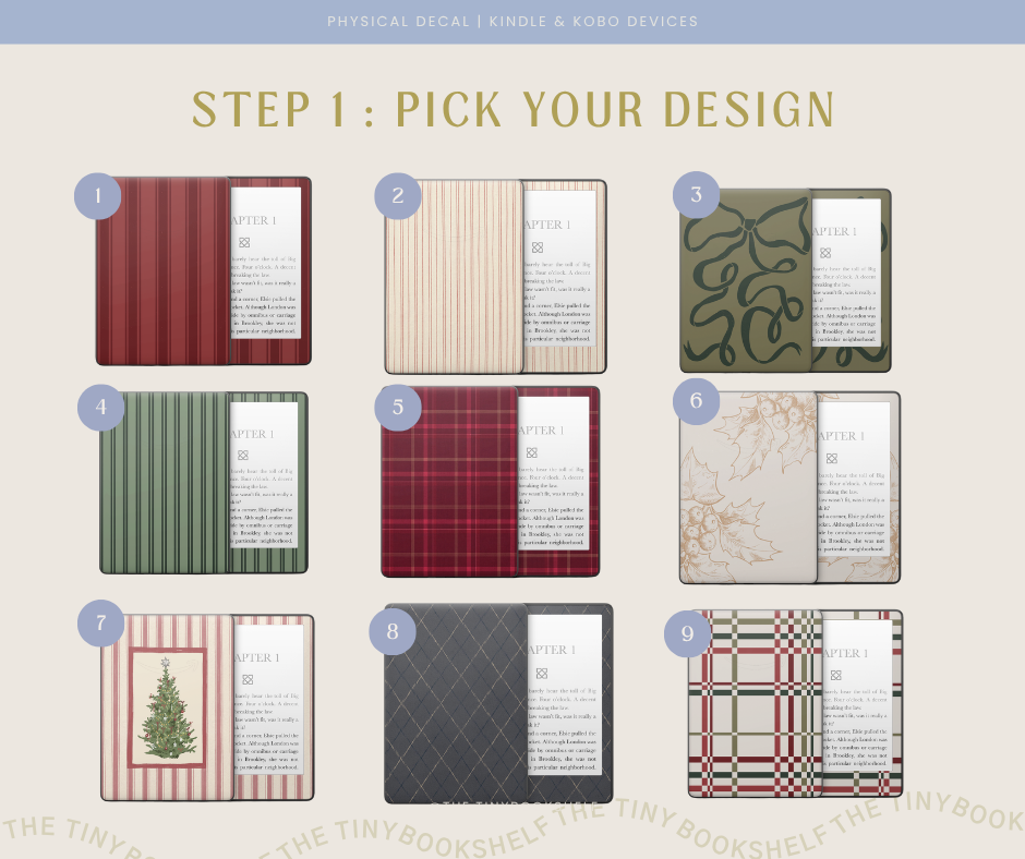 Physical Kindle & Kobo Decals | Holiday Traditions Collection
