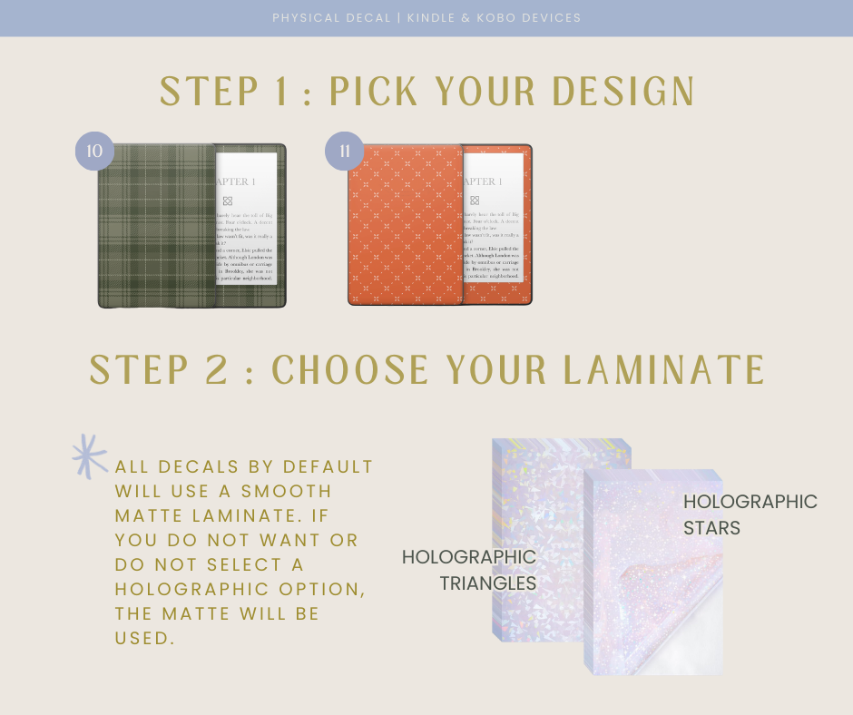 Physical Kindle & Kobo Decals | Holiday Designs