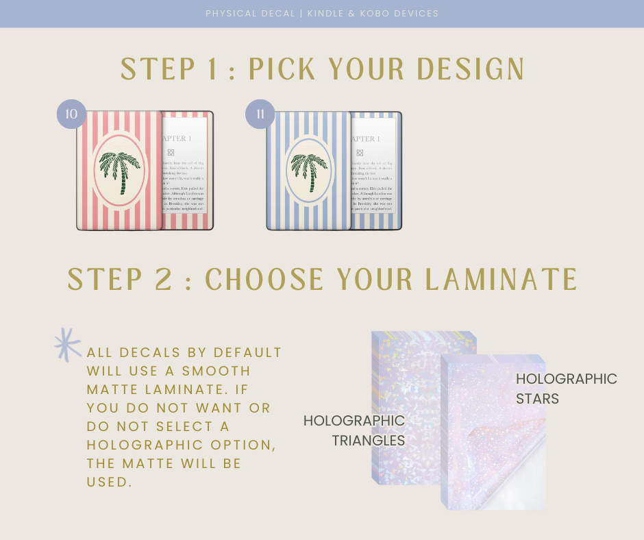 Physical Kindle & Kobo Decals | Resort Designs