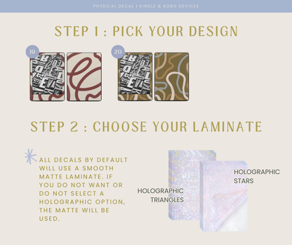 Physical Kindle & Kobo Decals | Multi Designs