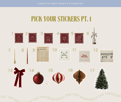 Holiday Traditions Kindle | Kobo Insert Card & Sticker BUNDLE