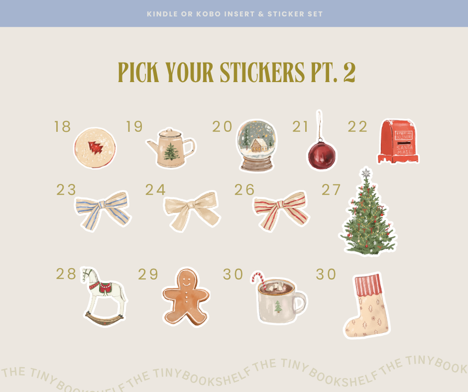 Holiday Traditions Kindle | Kobo Insert Card & Sticker BUNDLE