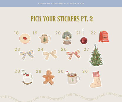 Holiday Traditions Kindle | Kobo Insert Card & Sticker BUNDLE