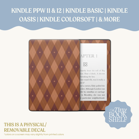Physical Kindle & Kobo Decals | Amber Plaid