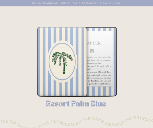 Resort Palm Blue Decal Art