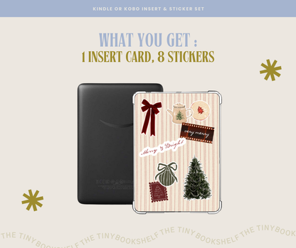 Holiday Traditions Kindle | Kobo Insert Card & Sticker BUNDLE