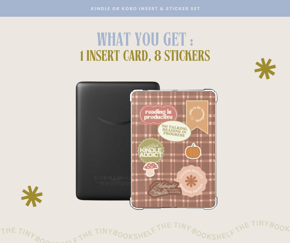 Kindle | Kobo Insert Card & Sticker SET | Bookish Gift | Kindle Stickers | Bookish Stickers