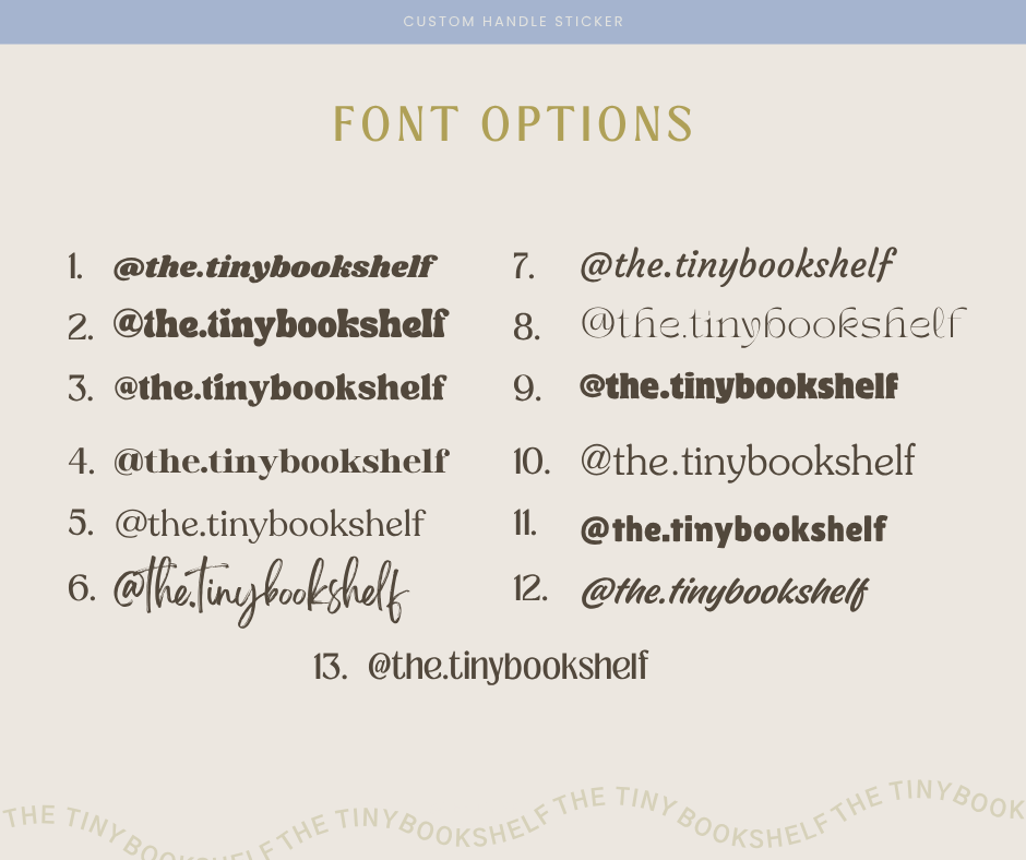 Custom Name Handle Sticker