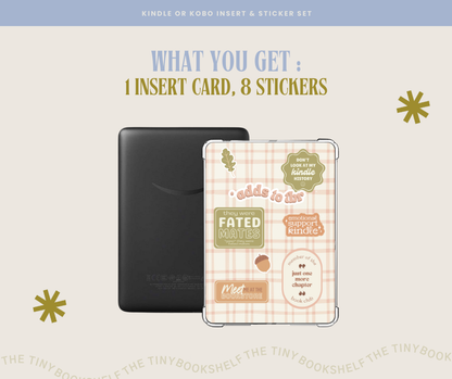 Kindle | Kobo Insert Card & Sticker SET | Bookish Gift | Kindle Stickers | Bookish Stickers