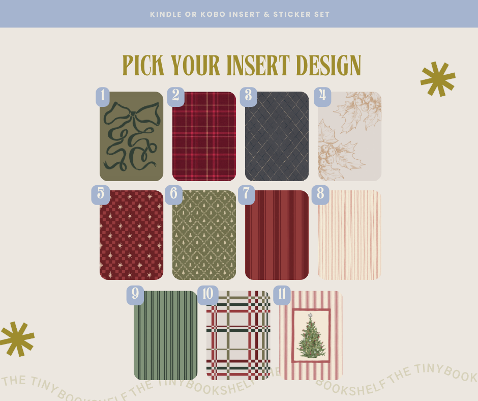 Holiday Traditions Kindle | Kobo Insert Card & Sticker BUNDLE