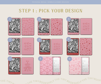 Physical Kindle & Kobo Decals | Valentines Heart Designs