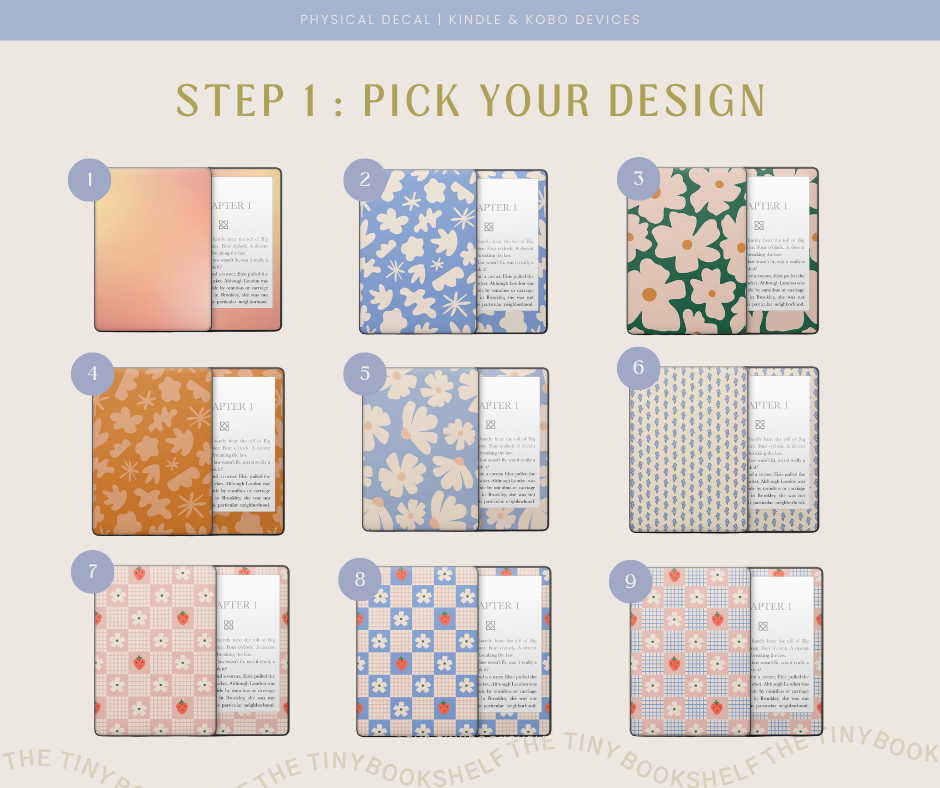 Physical Kindle & Kobo Decals | Spring Designs
