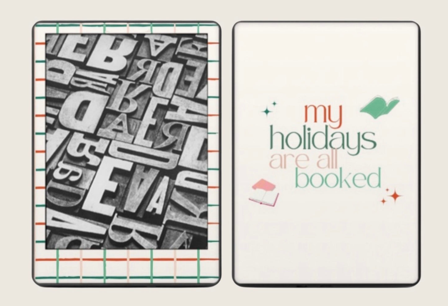 Booked Holidays Kindle Decal Art