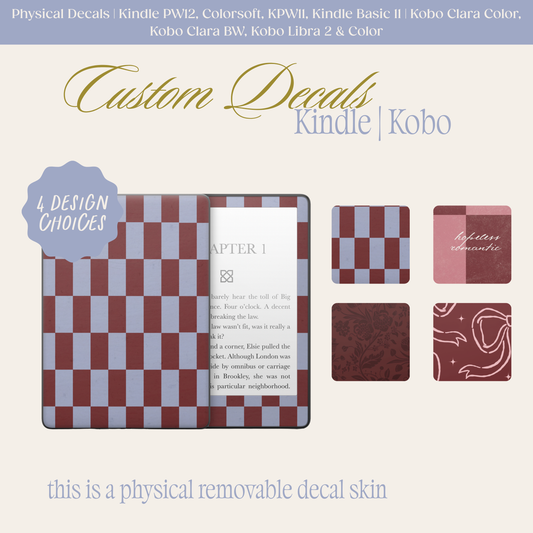 Physical Kindle & Kobo Decals | Hopeless Romantic Collection